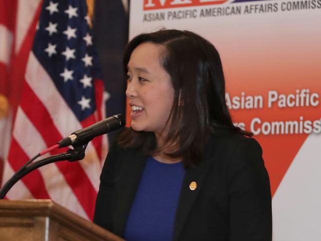 Photo of Stephanie Chang speaking from a podium